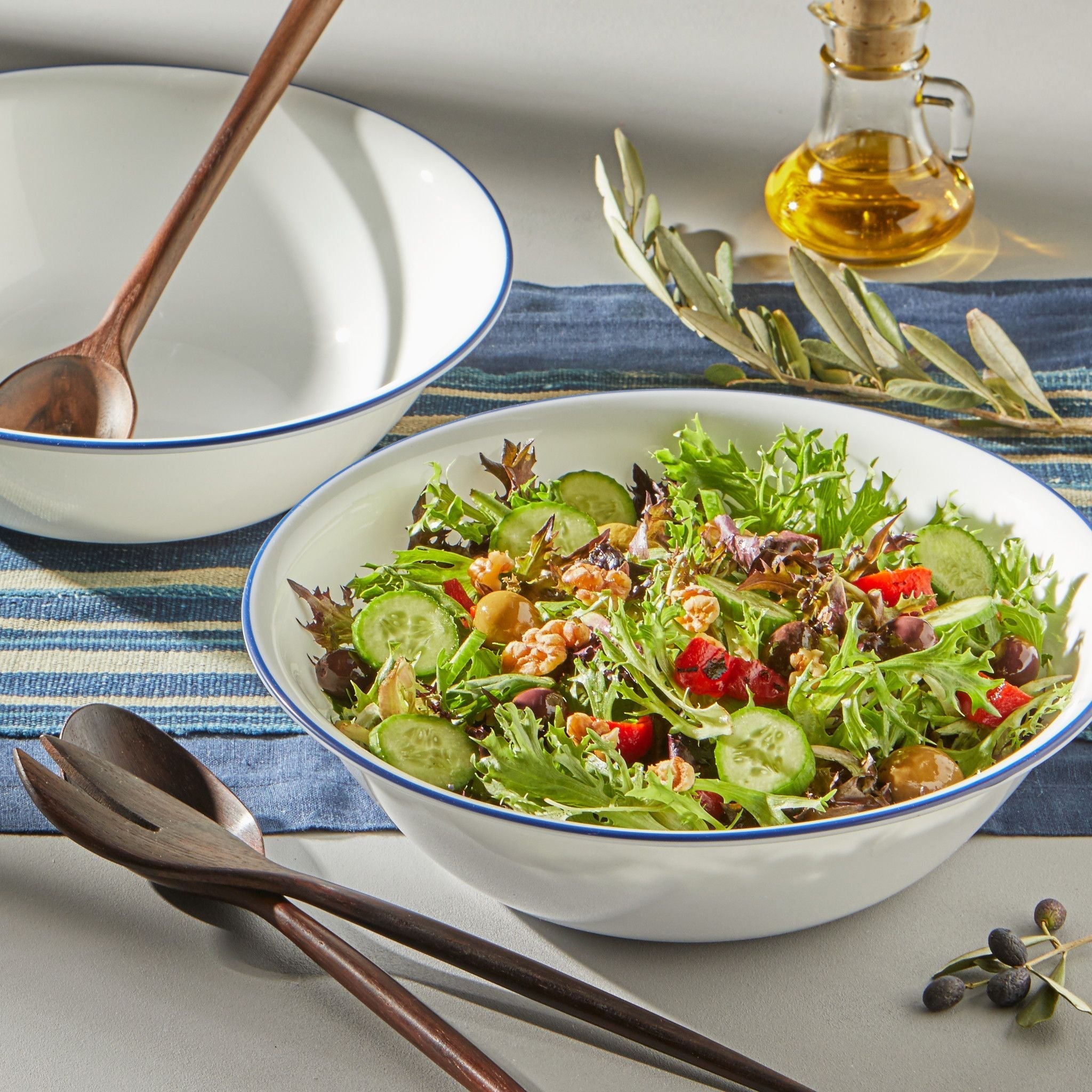 Corelle® Brilliant Blue Banded 2-quart Serving Bowls, 2-pack