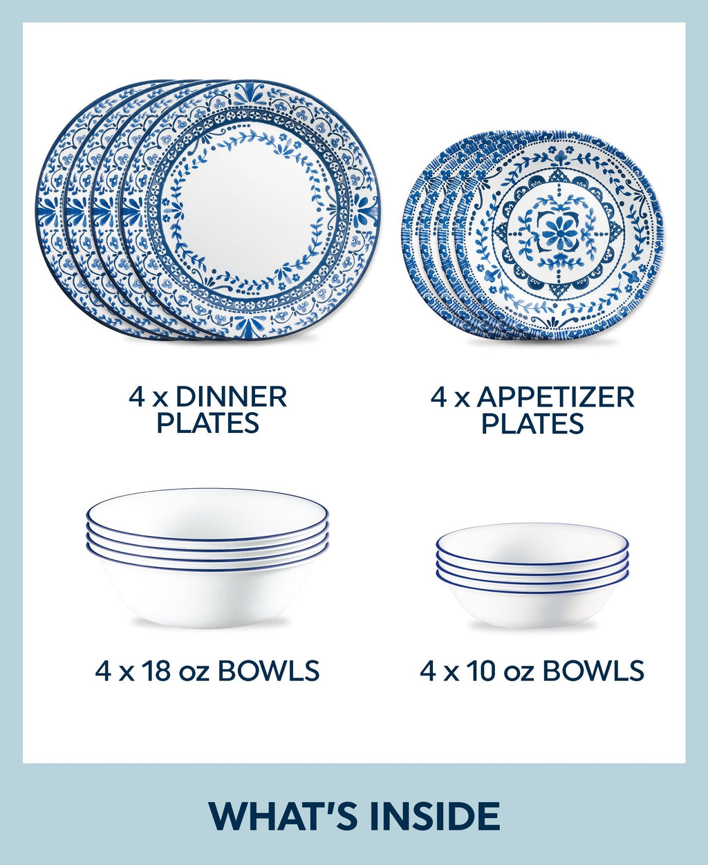 Corelle® Portofino 16-piece Dinnerware Set, Service for 4