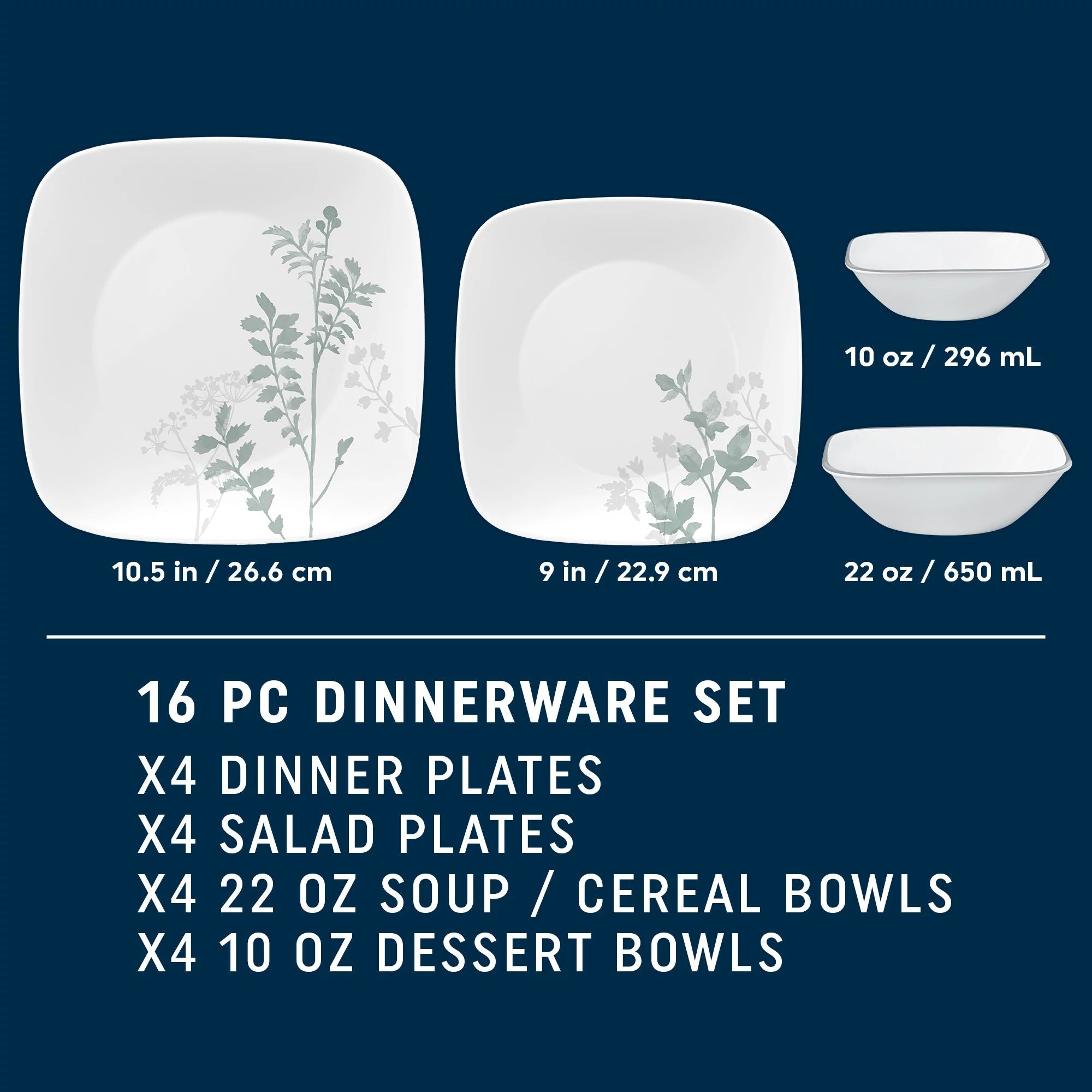 Corelle® Amalie 16-piece Dinnerware Set, Service for 4