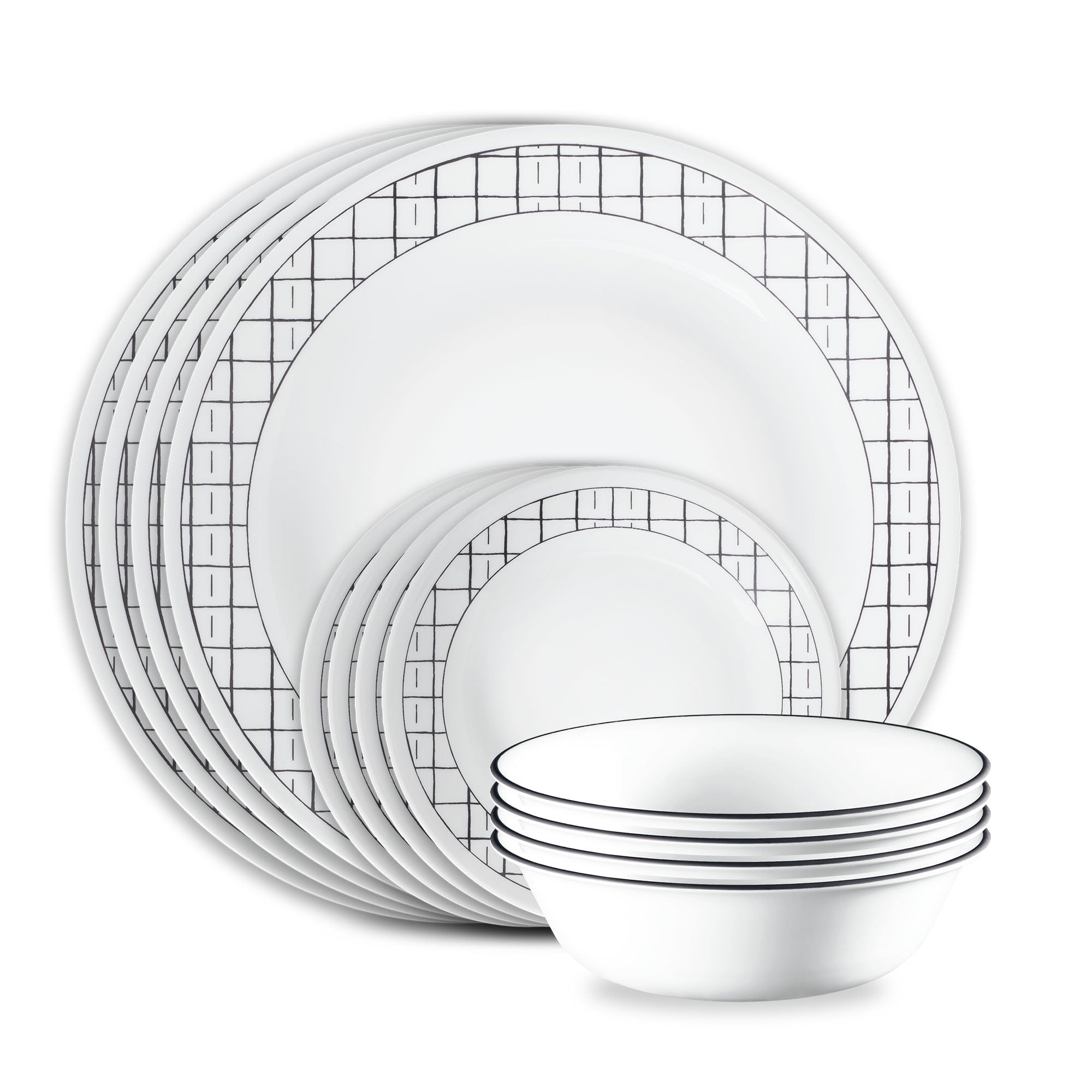 Corelle® Delicate Grid 18-piece Dinnerware Set, Service for 6