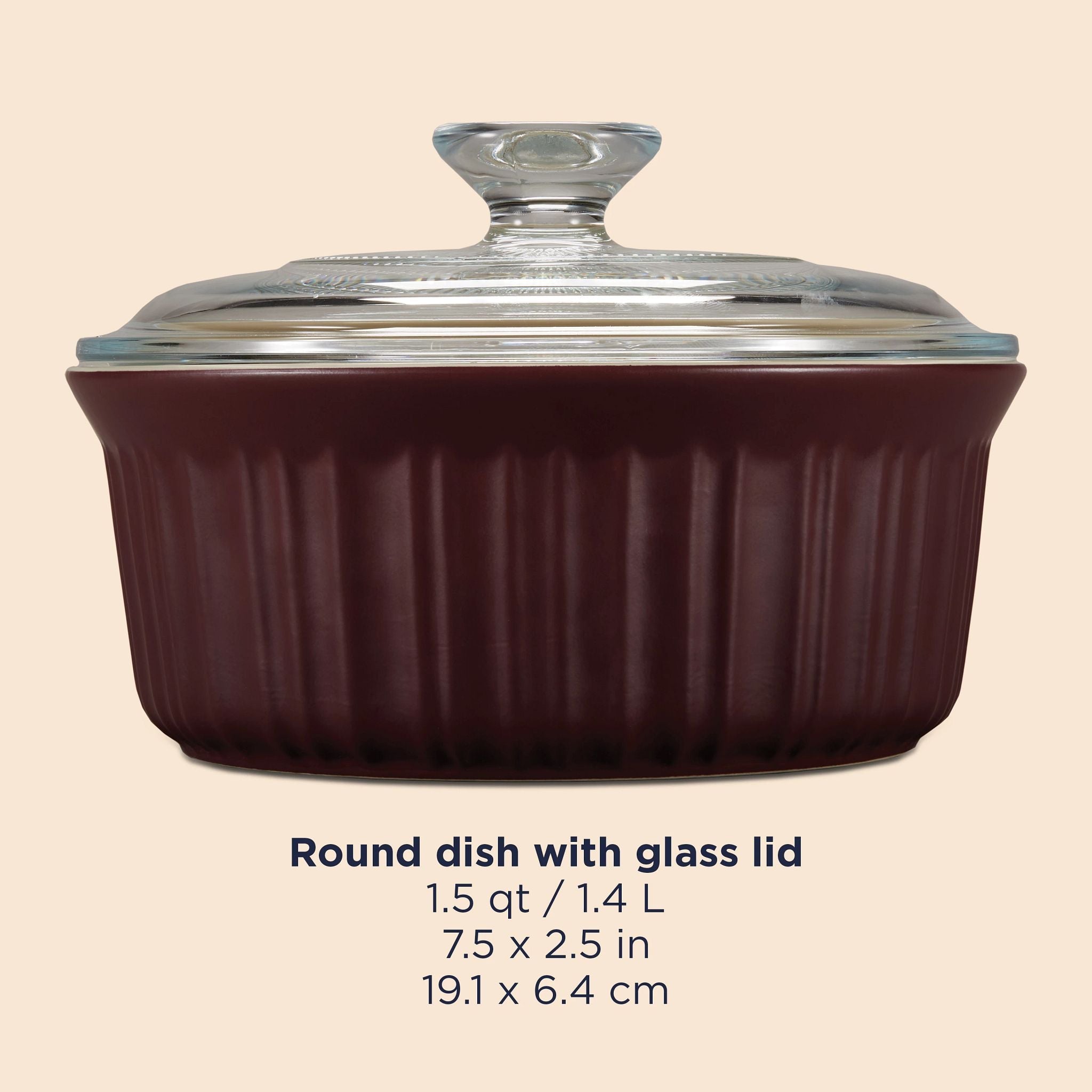 CorningWare® French Colors 1.5-quart Round Baking Dish, Cabernet