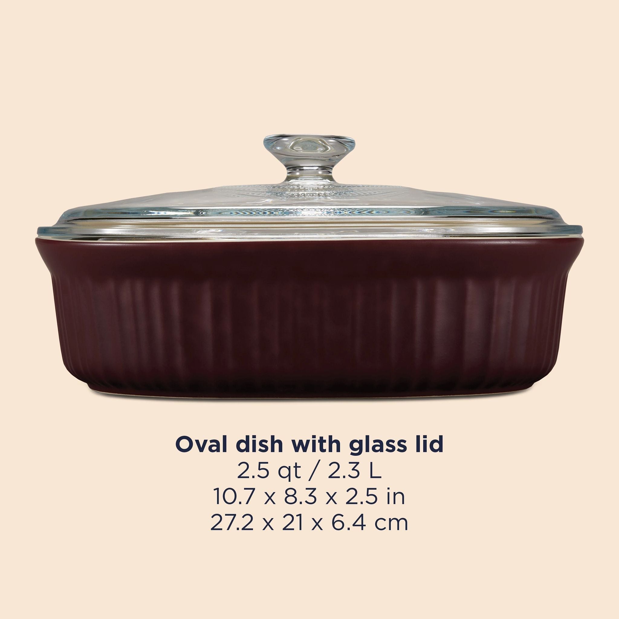 CorningWare® French Colors 2.5-quart Oval Baking Dish, Cabernet